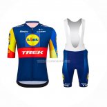2023 Ropa Ciclismo Lidl Trek Azul Rojo Mangas Cortas y Culotte Corto