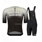 2023 Ropa Ciclismo Scott Sram Gris Negro Mangas Cortas y Culotte Corto