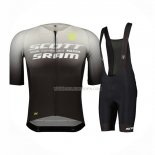 2023 Ropa Ciclismo Scott Sram Gris Negro Mangas Cortas y Culotte Corto