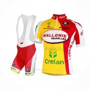 2013 Ropa Ciclismo Wallonie Bruxelles Amarillo Rojo Mangas Corta y Culotte Corto