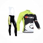2014 Ropa Ciclismo Castelli SIDI Negro Verde Mangas Largas y Culotte Lunga