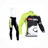 2014 Ropa Ciclismo Castelli SIDI Negro Verde Mangas Largas y Culotte Lunga