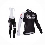 2014 Ropa Ciclismo Trek Factory Racing Negro Blanco Mangas Largas y Culotte Lunga