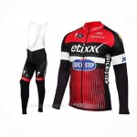 2016 Ropa Ciclismo Etixx Quick Step Rojo Negro Mangas Largas y Culotte Lunga
