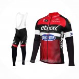 2016 Ropa Ciclismo Etixx Quick Step Rojo Negro Mangas Largas y Culotte Lunga