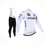 2016 Ropa Ciclismo Giro d'Italia Blanco Azul Mangas Largas y Culotte Lunga