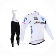 2016 Ropa Ciclismo Giro d'Italia Blanco Azul Mangas Largas y Culotte Lunga