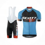 2016 Ropa Ciclismo Scott Azul Naranja Mangas Corta Y Culotte Corto
