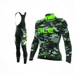 2017 Ropa Ciclismo ALE Camo Verde Negro Mangas Largas y Culotte Lunga