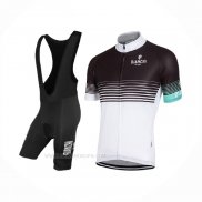 2017 Ropa Ciclismo Bianchi Milano Negro Blanco Mangas Corta y Culotte Corto