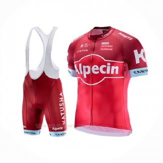 2017 Ropa Ciclismo Katusha Alpecin Rojo Mangas Corta y Culotte Corto