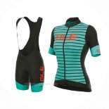2017 Ropa Ciclismo Mujer ALE Azul Claro Negro Mangas Corta y Culotte Corto
