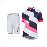 2017 Ropa Ciclismo Mujer Nalini Stripe Rosa Negro Mangas Corta y Culotte Corto
