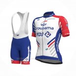 2018 Ropa Ciclismo Groupama FDJ Prs Blanco Azul Mangas Corta y Culotte Corto