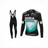 2020 Ropa Ciclismo Bora-Hansgrone Negro Verde Mangas Largas y Culotte Lunga