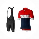 2020 Ropa Ciclismo Castelli Rojo Azul Mangas Corta y Culotte Corto