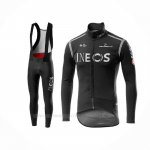 2020 Ropa Ciclismo Ineos Negro Gris Mangas Largas y Culotte Lunga