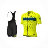 2021 Ropa Ciclismo ALE Amarillo Azul Mangas Corta y Culotte Corto