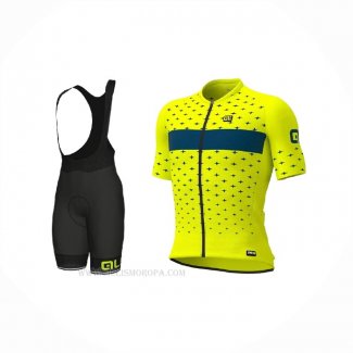 2021 Ropa Ciclismo ALE Amarillo Azul Mangas Corta y Culotte Corto