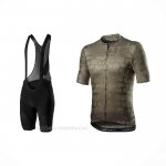 2021 Ropa Ciclismo Castelli Marron Verde Mangas Corta y Culotte Corto