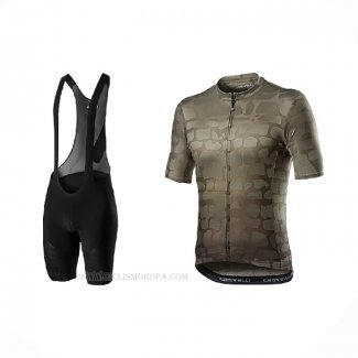2021 Ropa Ciclismo Castelli Marron Verde Mangas Corta y Culotte Corto