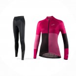 2021 Ropa Ciclismo Mujer Nalini Rosa Violeta Mangas Largas y Culotte Lunga