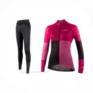 2021 Ropa Ciclismo Mujer Nalini Rosa Violeta Mangas Largas y Culotte Lunga