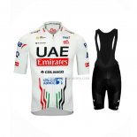 2024 Ropa Ciclismo UAE Blanco Mangas Cortas y Culotte Corto