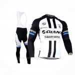 2014 Ropa Ciclismo Giant Shimano Negro Blanco Mangas Largas y Culotte Lunga