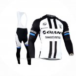 2014 Ropa Ciclismo Giant Shimano Negro Blanco Mangas Largas y Culotte Lunga