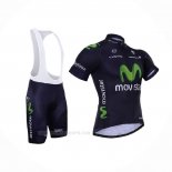 2015 Ropa Ciclismo Movistar Negro Mangas Corta y Culotte Corto