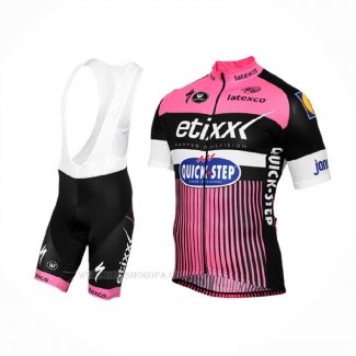2016 Ropa Ciclismo Etixx Quick Step Rosa Negro Mangas Corta y Culotte Corto
