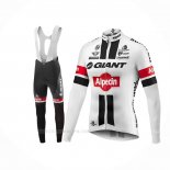 2016 Ropa Ciclismo Giant Alpecin Negro Blanco Mangas Largas y Culotte Lunga