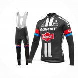 2016 Ropa Ciclismo Giant Alpecin Negro Rojo Mangas Largas y Culotte Lunga