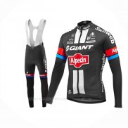 2016 Ropa Ciclismo Giant Alpecin Negro Rojo Mangas Largas y Culotte Lunga