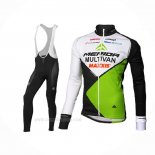 2016 Ropa Ciclismo Multivan Merida Verde Blanco Mangas Largas y Culotte Lunga