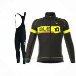 2017 Ropa Ciclismo ALE Negro Amarillo Mangas Largas y Culotte Lunga