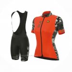 2017 Ropa Ciclismo Mujer ALE Naranja Mangas Corta y Culotte Corto