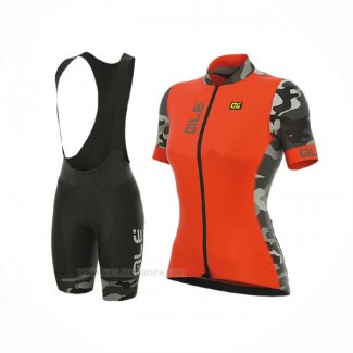 2017 Ropa Ciclismo Mujer ALE Naranja Mangas Corta y Culotte Corto