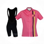 2017 Ropa Ciclismo Mujer Biemme Rosa Mangas Corta y Culotte Corto