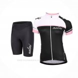 2017 Ropa Ciclismo Mujer Nalini Blanco Negro Mangas Corta y Culotte Corto