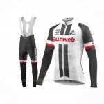 2017 Ropa Ciclismo Sunweb Blanco Mangas Largas y Culotte Lunga