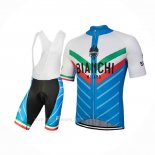 2018 Ropa Ciclismo Bianchi Tiera Blanco Azul Mangas Corta y Culotte Corto