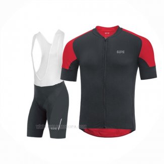 2018 Ropa Ciclismo Gore C7 Cc Negro Rojo Mangas Corta y Culotte Corto