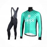 2019 Ropa Ciclismo Bianchi Milano Ft Azul Negro Mangas Largas y Culotte Lunga