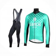 2019 Ropa Ciclismo Bianchi Milano Ft Azul Negro Mangas Largas y Culotte Lunga
