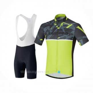 2020 Ropa Ciclismo Shimano Amarillo Mangas Corta y Culotte Corto