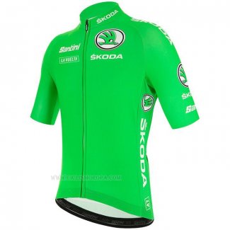 2020 Ropa Ciclismo Vuelta Espana Verde Mangas Corta y Culotte Corto