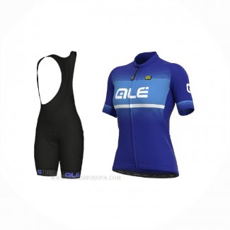2021 Ropa Ciclismo Mujer ALE Azul Mangas Corta y Culotte Corto