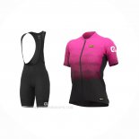 2021 Ropa Ciclismo Mujer ALE Fucsia Mangas Corta y Culotte Corto